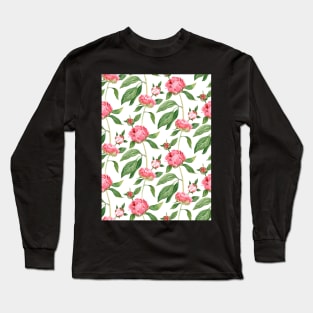 Romantic watercolor Peonies,  botanical illustration. Long Sleeve T-Shirt